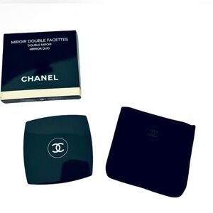 CHANEL Black Double Mirror - New w/ Box